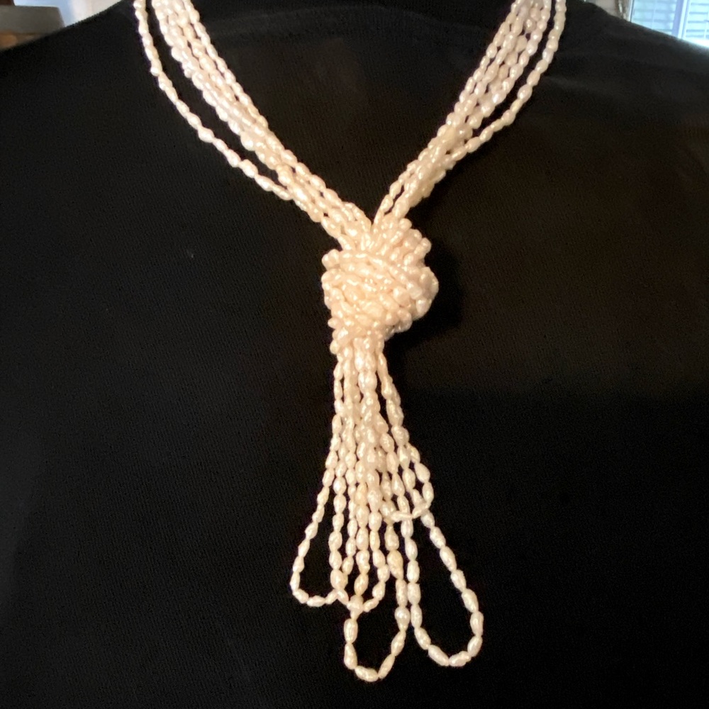 Ivory White Rice Pearls! 6 Long Strands, Genuine 5 25”, 1 36” Perfect Condition! - Picture 8 of 11